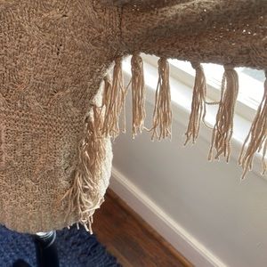 LORD & TAYLOR DESIGN LAB BROWN COZY FRINGE SWEATER